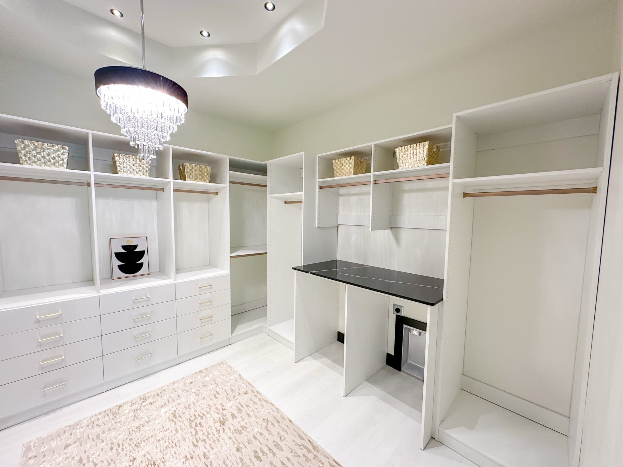 Custom walk-in closet with shelving in Mexico, MO