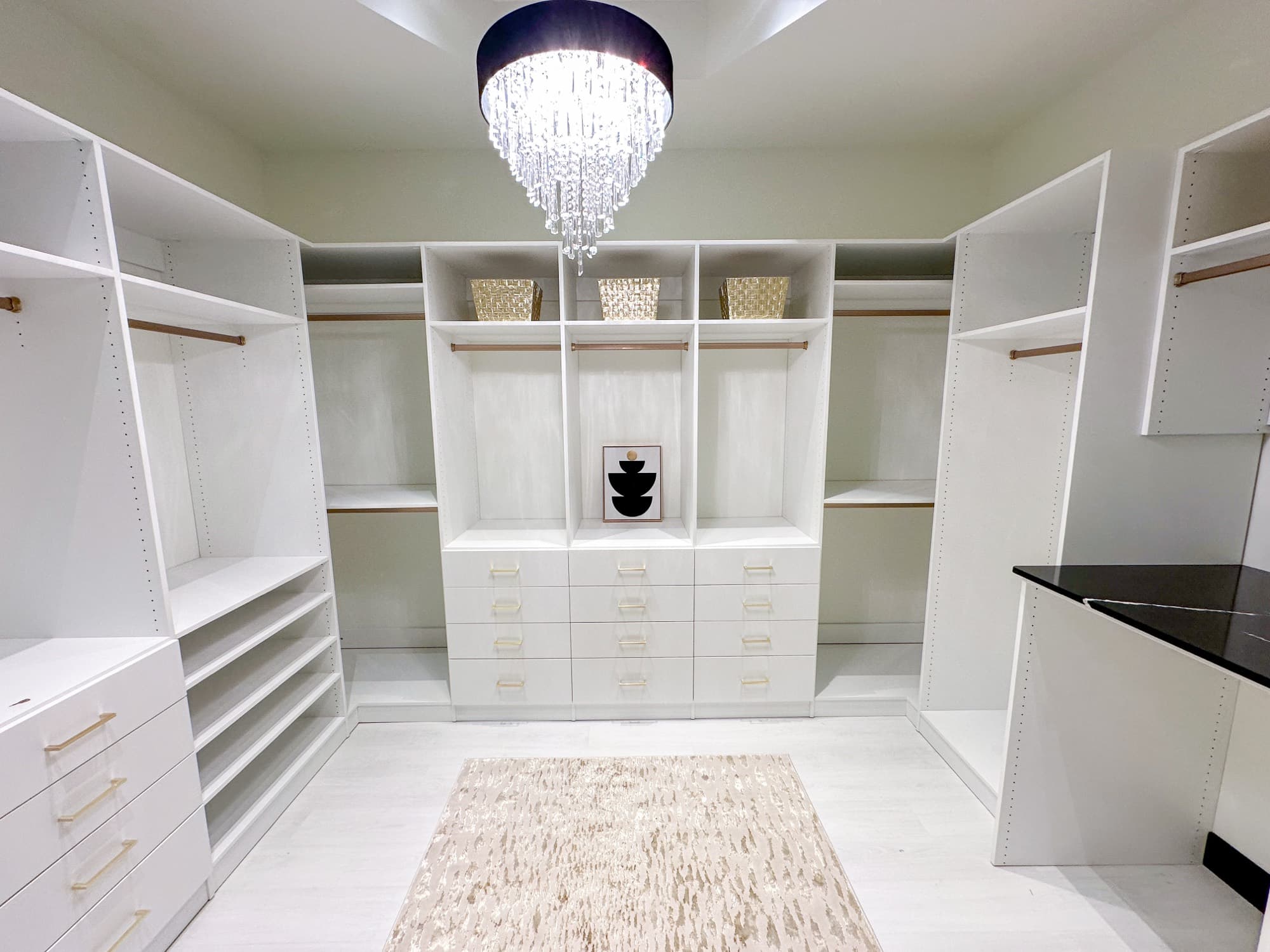 Custom walk-in closet installed in a Boonville, MO home