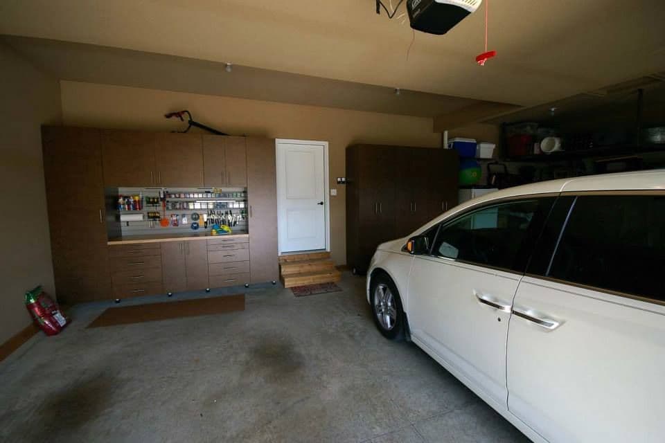 Garage wall cabinets with workshop workbench in Columbia, MO